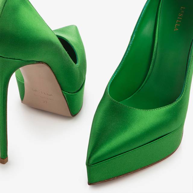 Le Silla Décolleté con plateau raso verde emerald Vendita