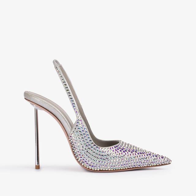 Le Silla Slingback cristalli argento eclissi Sottocosto