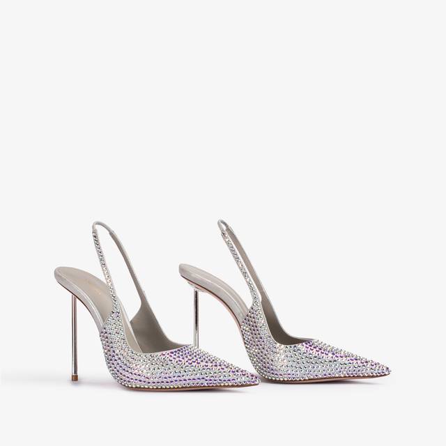 Le Silla Slingback cristalli argento eclissi Sottocosto