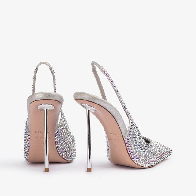 Le Silla Slingback cristalli argento eclissi Sottocosto
