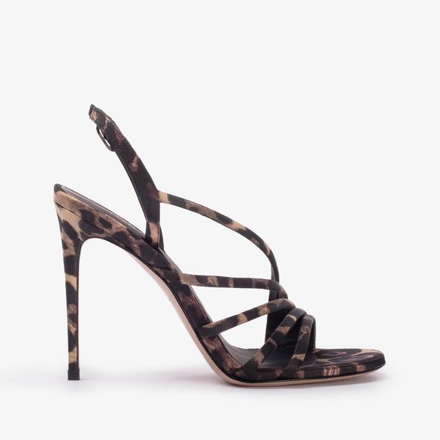 Le Silla Sandalo raso stampa leopardata Hotsell