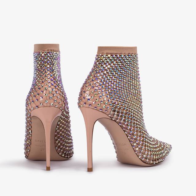 Le Silla Stivaletto calza nude skin e Cristalli Vendite Flash