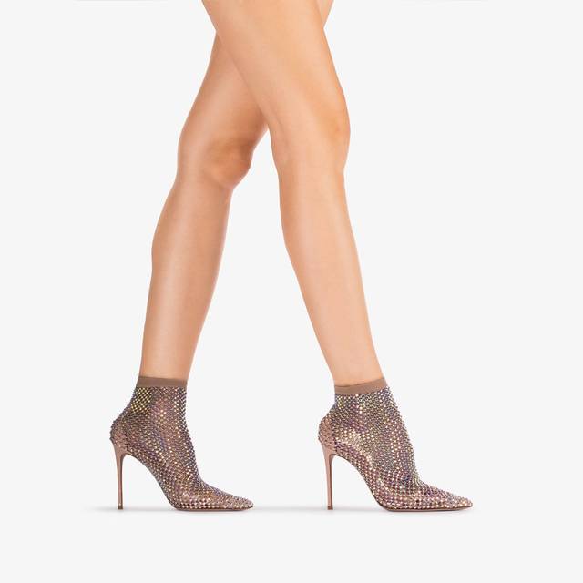 Le Silla Stivaletto calza nude skin e Cristalli Vendite Flash