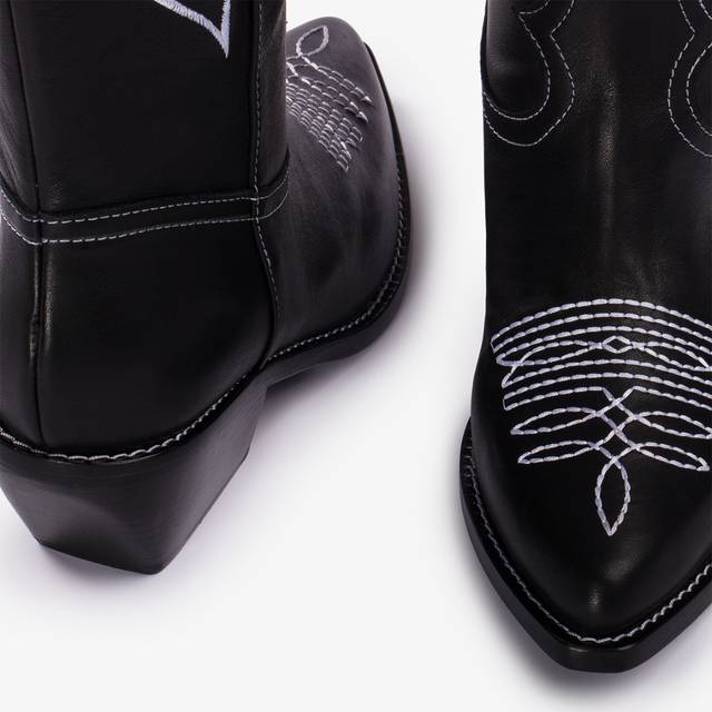 Le Silla Stivale d'ispirazione Western pelle nero Grande vendita