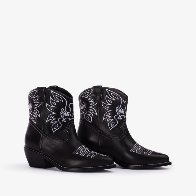 Le Silla Stivaletto d'ispirazione Western pelle nero Flash Sale