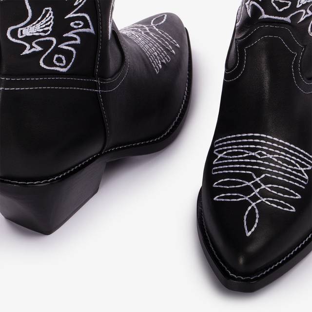 Le Silla Stivaletto d'ispirazione Western pelle nero Flash Sale