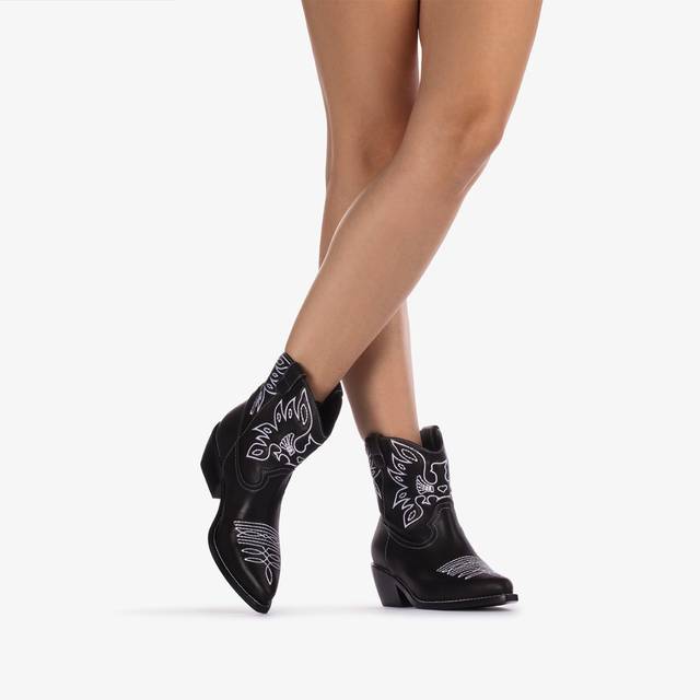 Le Silla Stivaletto d'ispirazione Western pelle nero Flash Sale