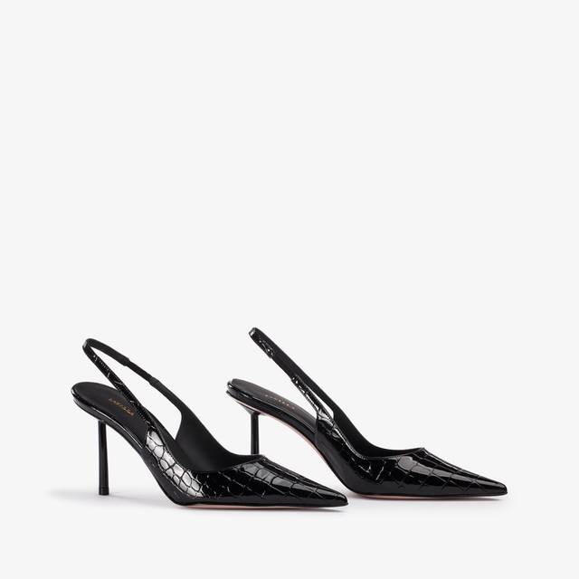 Le Silla Slingback stampa cocco nera Vendite stagionali