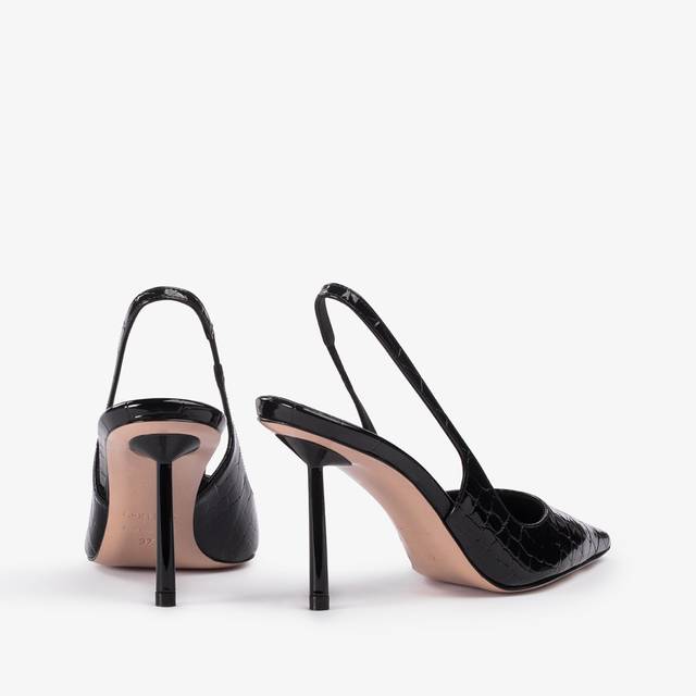 Le Silla Slingback stampa cocco nera Vendite stagionali