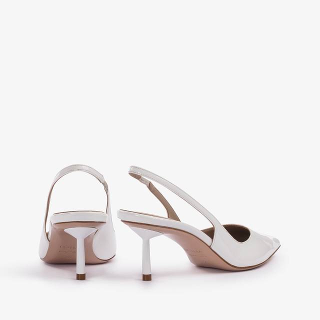 Le Silla Slingback vernice bianca carta Black Friday