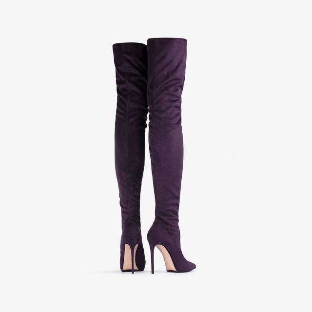 Le Silla Stivale sopra al ginocchio camoscio vegan stretch viola kamala Prezzo basso