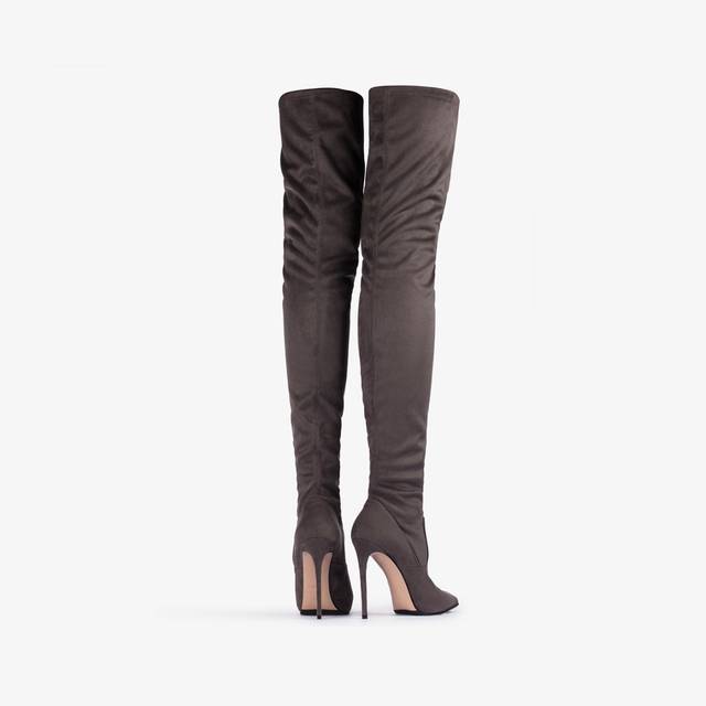 Le Silla Stivale sopra al ginocchio camoscio vegan stretch grigio urban Offerta settimanale