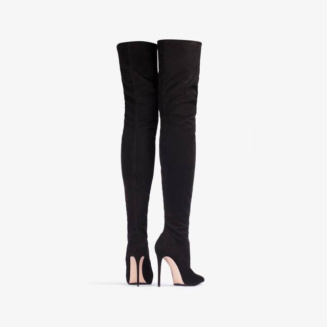 Le Silla Stivale sopra al ginocchio camoscio vegan stretch nero Ritorno libero