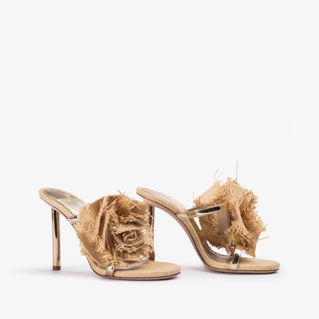 Le Silla Sandalo rosa rafia beige naturale Latest stili
