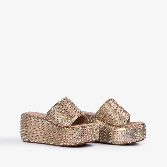 Le Silla Sandalo zeppa cristalli nude phard Ultimo giorno