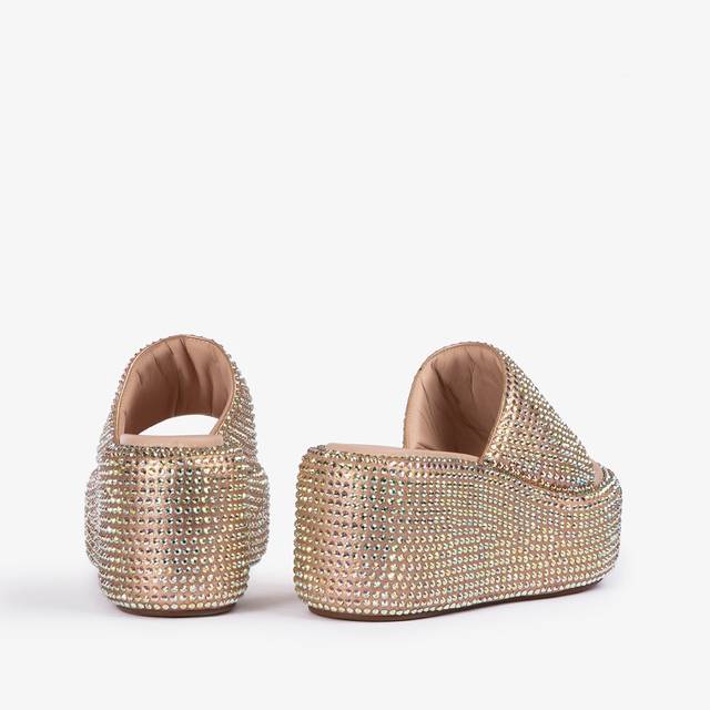 Le Silla Sandalo zeppa cristalli nude phard Ultimo giorno