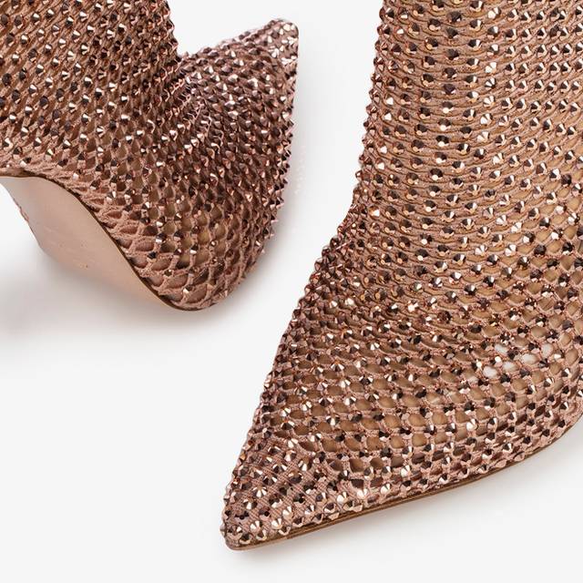 Le Silla Stivaletto calza oro rosa e Cristalli Promozione temporanea