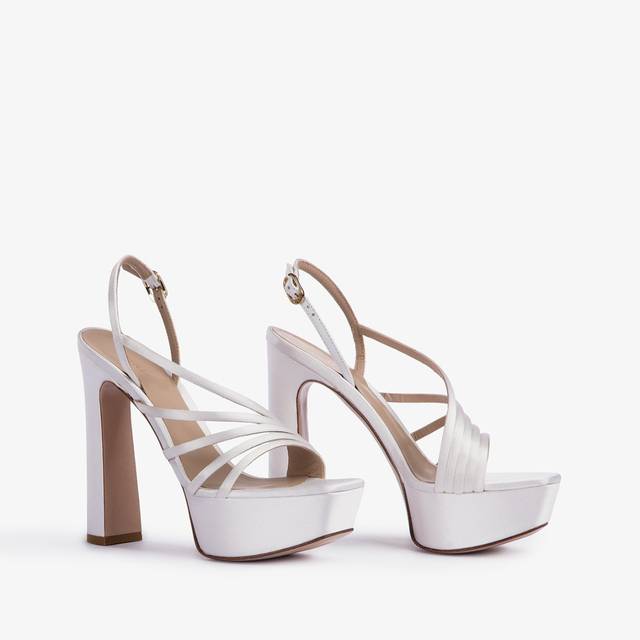 Le Silla Sandalo con plateau raso bianco carta Fino al 60% di sconto
