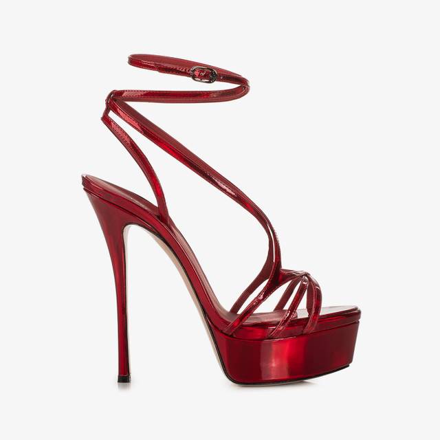Le Silla Sandalo con plateau iridescente rosso rebel Esporta salva