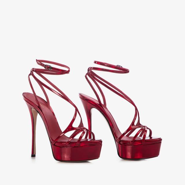 Le Silla Sandalo con plateau iridescente rosso rebel Esporta salva