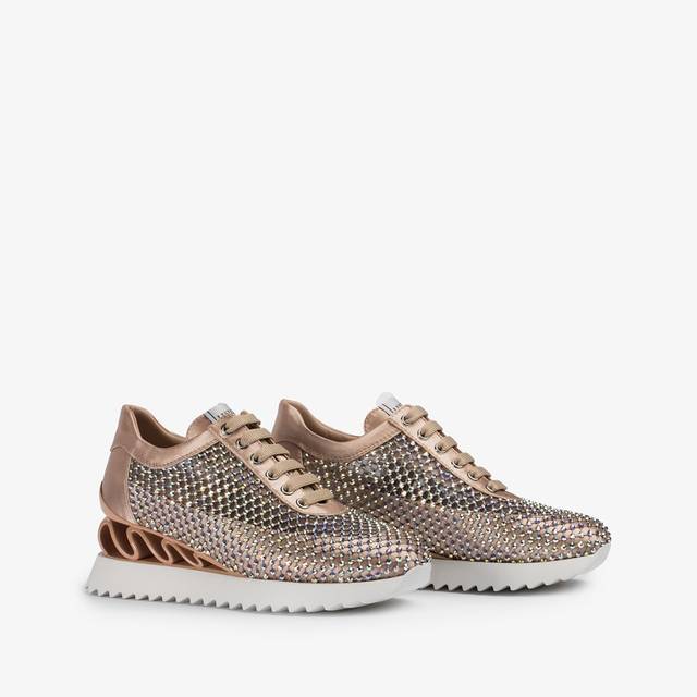 Le Silla Sneaker rete nude skin e Cristalli Pezzi Unici