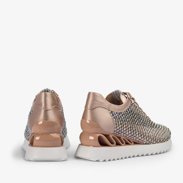 Le Silla Sneaker rete nude skin e Cristalli Pezzi Unici