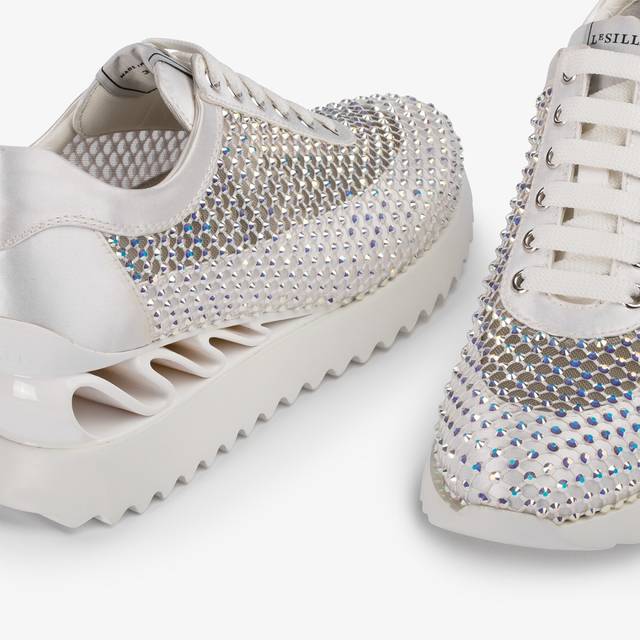 Le Silla Sneaker rete bianca carta e Cristalli Soddisfazione Garantita