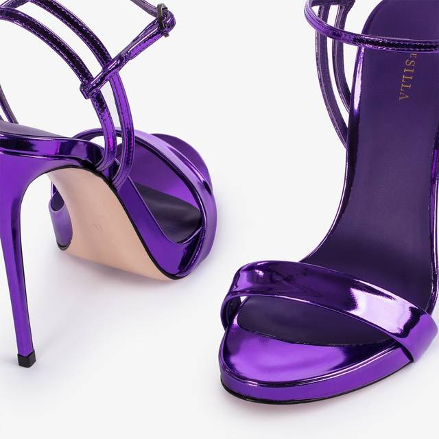 Le Silla Sandalo metallizzato viola kamala Consegna Veloce