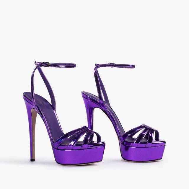 Le Silla Sandalo con plateau metallizzato viola kamala Promozione Limitata