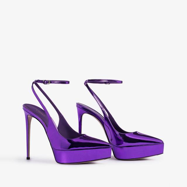 Le Silla Slingback con plateau metallizzata viola kamala Shopping Online