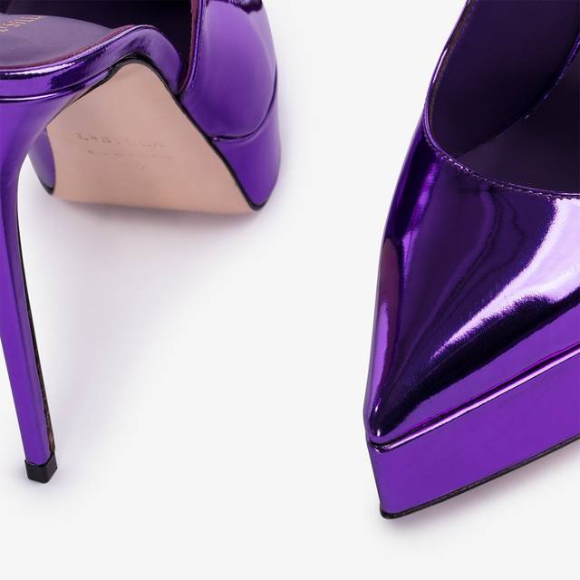 Le Silla Slingback con plateau metallizzata viola kamala Shopping Online