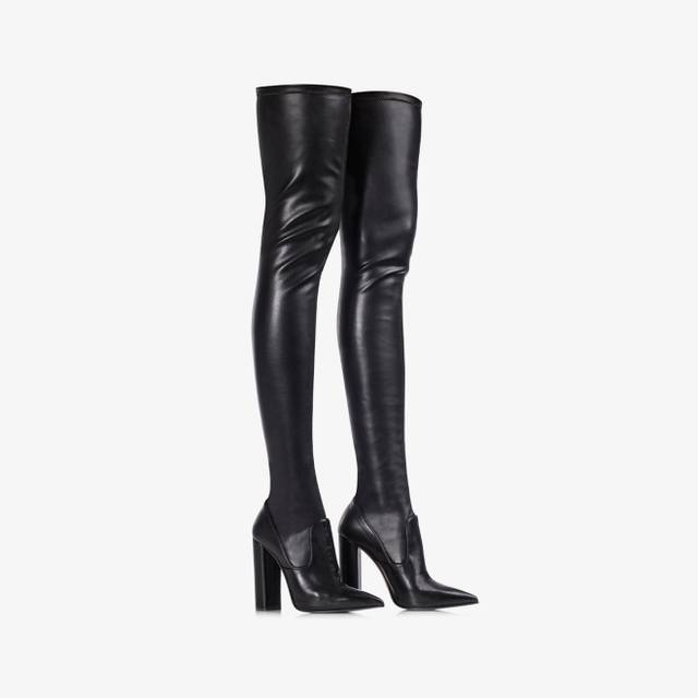 Le Silla Stivale sopra il ginocchio pelle vegan stretch nero Online