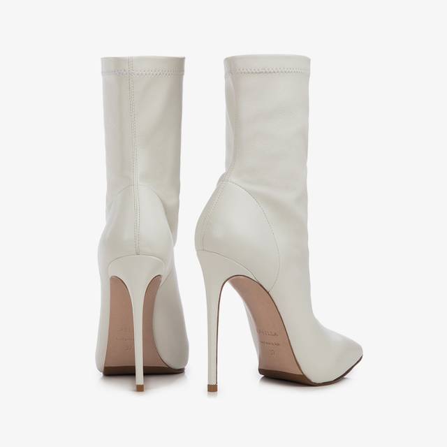 Le Silla Stivaletto pelle vegan bianco Offerte