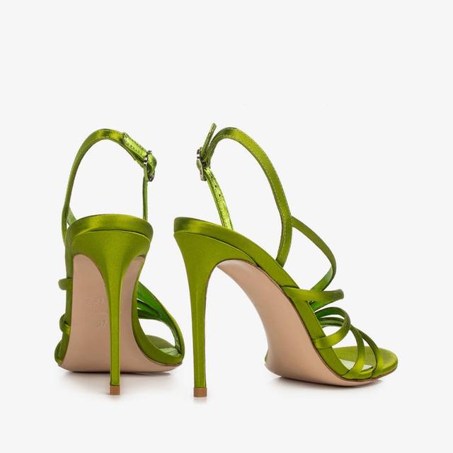 Le Silla Sandalo raso verde tokyo Vendita Calda