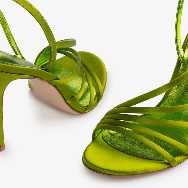 Le Silla Sandalo raso verde tokyo Vendita Calda