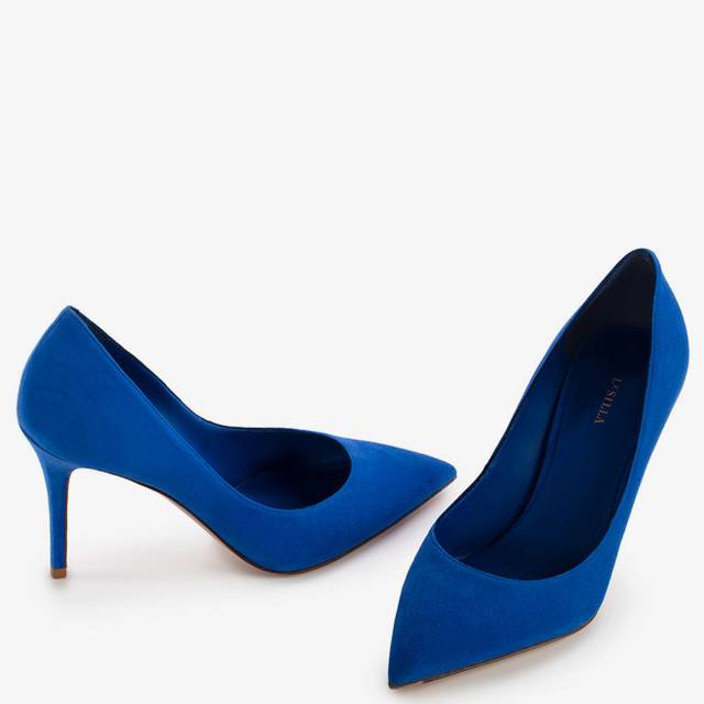 Le Silla Décolleté camoscio blu persia Negozio