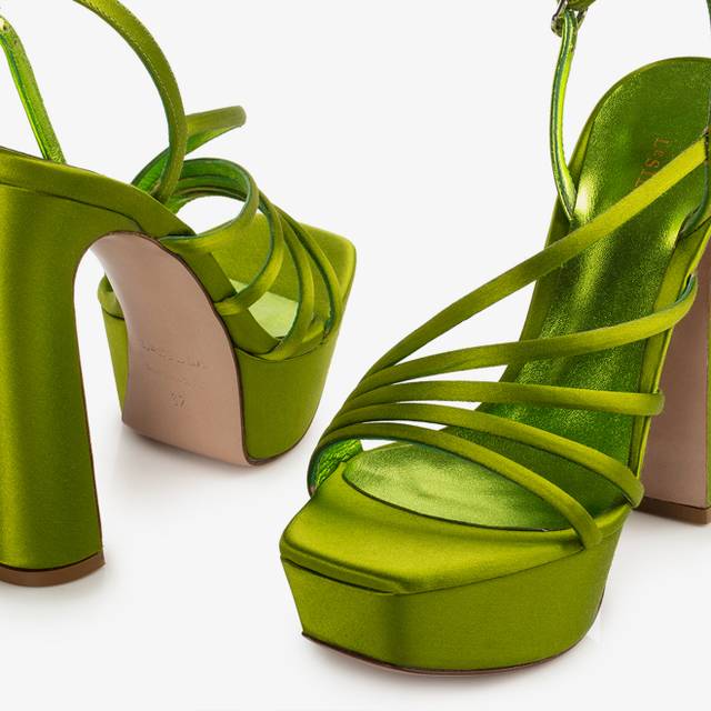 Le Silla Sandalo raso verde tokyo Moda