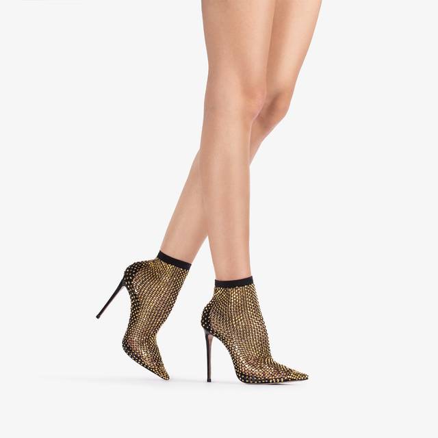 Le Silla Stivaletto calza nera e Cristalli oro Cyber Monday