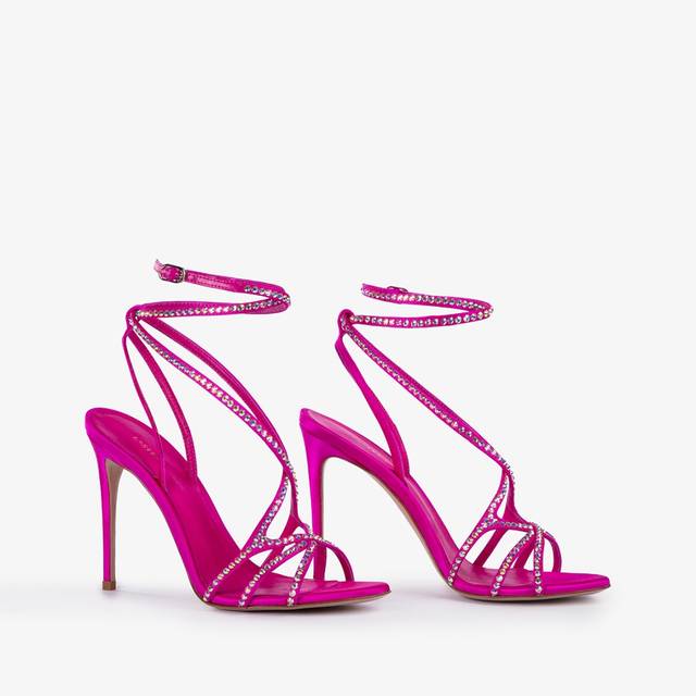 Le Silla Sandalo raso fucsia bouganville e Cristalli Liquidazione