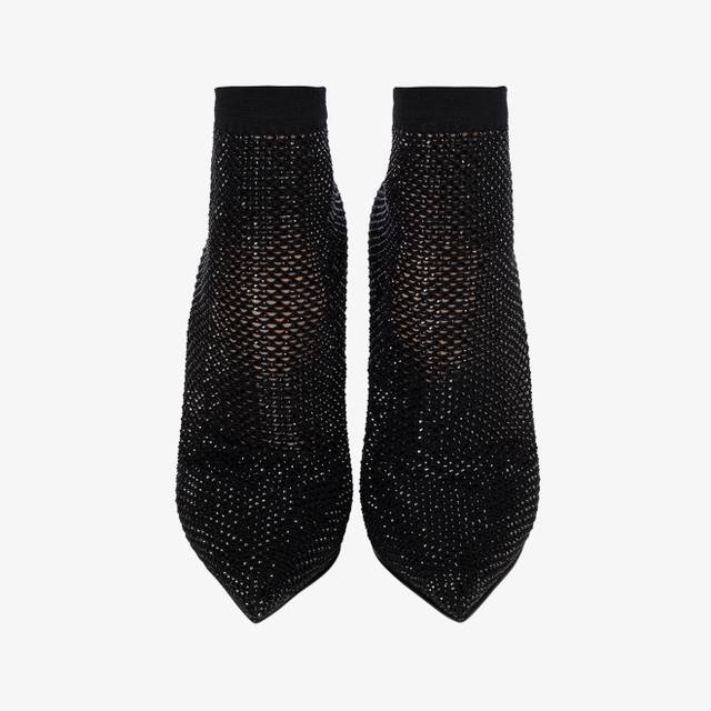 Le Silla Stivaletto calza nera con Cristalli Promozione temporanea