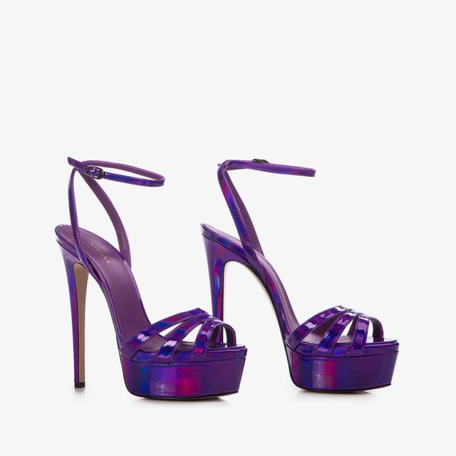Le Silla Sandalo con plateau iridescente viola kamala Sostegno trimestrale