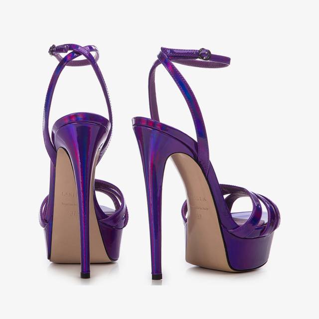 Le Silla Sandalo con plateau iridescente viola kamala Sostegno trimestrale