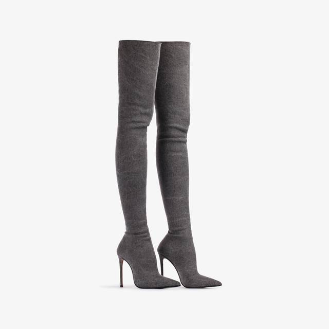 Le Silla Stivale sopra al ginocchio denim stretch nero Discount Store per i nuovi prodotti