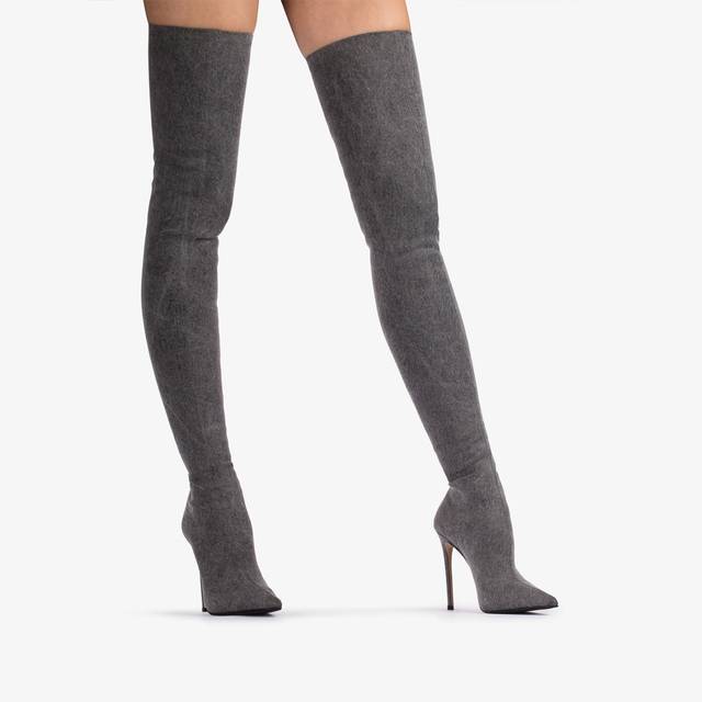 Le Silla Stivale sopra al ginocchio denim stretch nero Discount Store per i nuovi prodotti