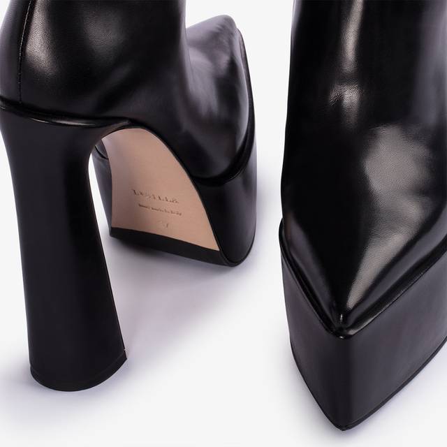 Le Silla Stivaletto con plateau pelle nero Vendita