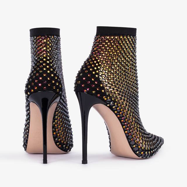 Le Silla Stivaletto calza nera e Cristalli iridescenti Promozione