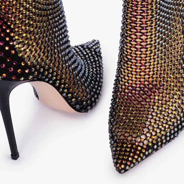 Le Silla Stivaletto calza nera e Cristalli iridescenti Promozione