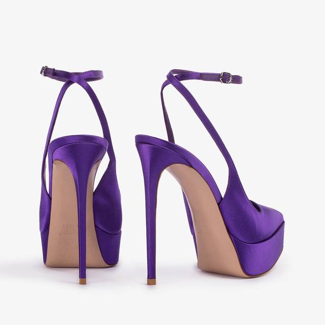 Le Silla Slingback con plateau raso viola kamala Pezzi Unici