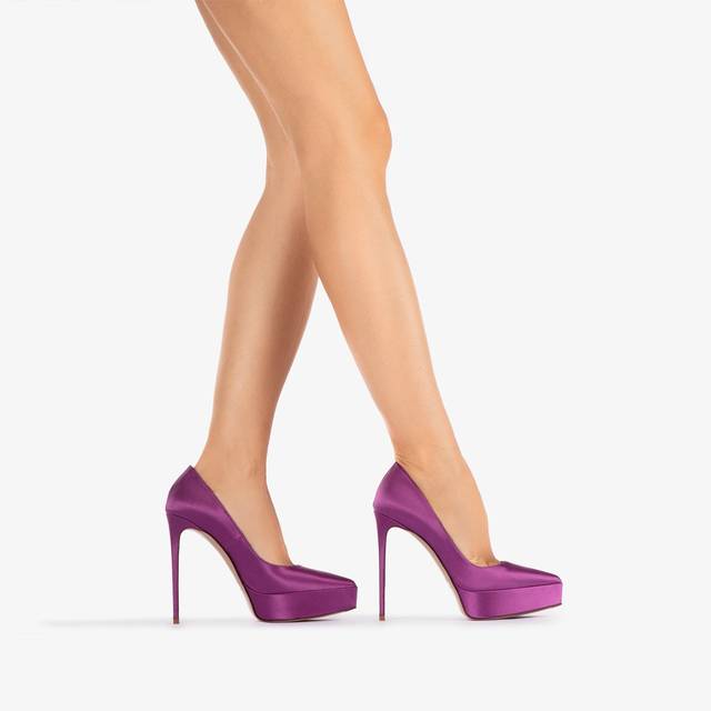 Le Silla Décolleté con plateau satin lavanda darling Soddisfazione Garantita