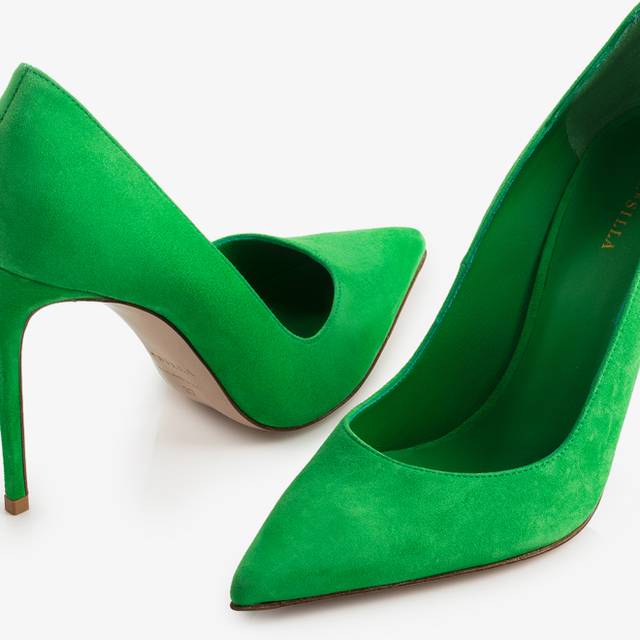 Le Silla Décolleté camoscio verde emerald Negozi Online